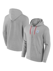 Fanatics Small Grey England Essentials Crest Zip Up Hoodie - Image 1 of 3