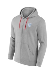 Fanatics Small Grey England Essentials Crest Zip Up Hoodie - Image 3 of 3