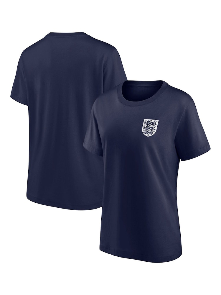 Fanatics Womens Small Blue 100% Cotton England Essentials Crest T-Shirt - Image 1 of 3 Fanatics Womens Small Blue 100% Cotton England Essentials Crest T-Shirt - Image 1 of 3