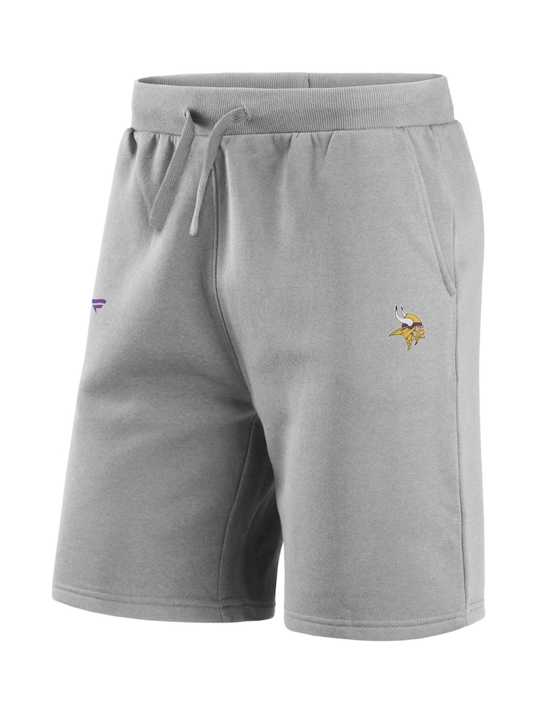 Fanatics Grey Minnesota Vikings Primary Logo Graphic Fleece Shorts - Image 3 of 3