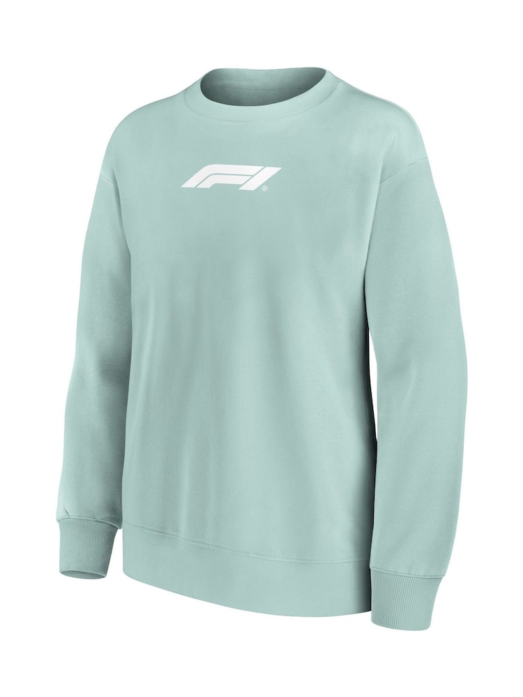 Fanatics Womens Green Formula 1 Mono Logo Graphic Crew Sweatshirt - Image 2 of 3