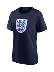 Fanatics Womens Small Blue 100% Cotton England Essentials Crest T-Shirt - Image 3 of 3