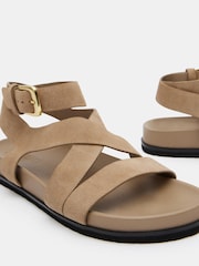 Hush Brown Sadie Suede Footbed Sandals - Image 2 of 4