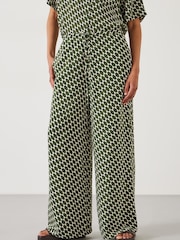 Hush Green Norah Printed Wide Leg Trousers - Image 2 of 5