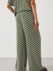 Hush Green Norah Printed Wide Leg Trousers - Image 3 of 5