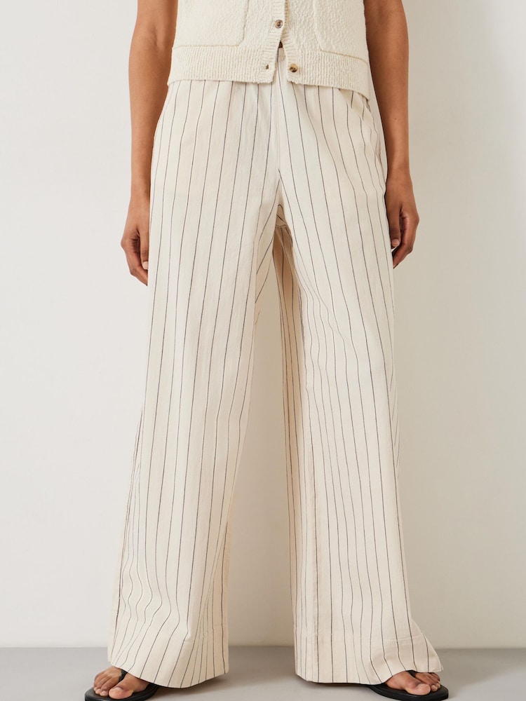Hush Black Elissia Striped Wide Leg Trousers - Image 2 of 5