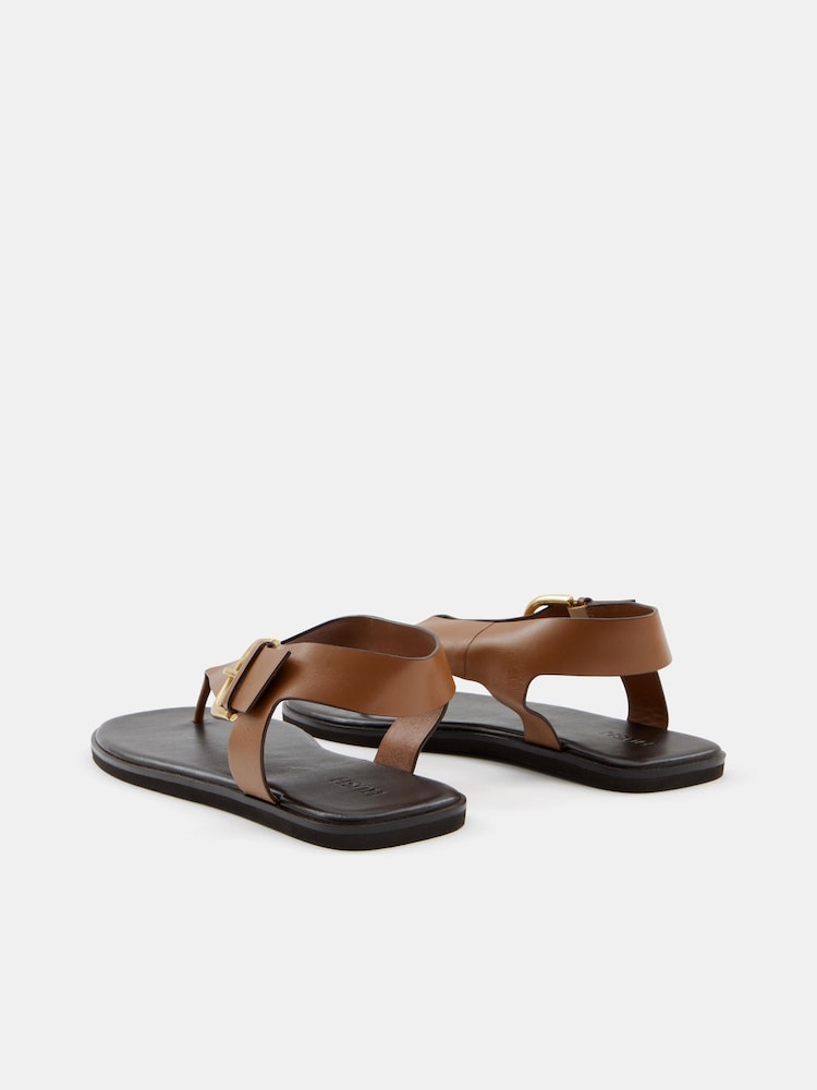 Hush Brown Brinley Buckle Toe Post Sandals - Image 2 of 3
