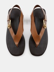 Hush Brown Brinley Buckle Toe Post Sandals - Image 3 of 3