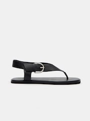 Hush Black Brinley Buckle Toe Post Sandals - Image 2 of 4