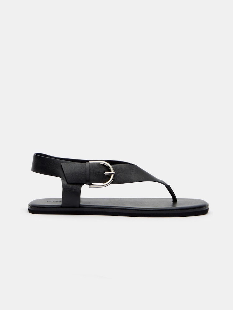 Hush Black Brinley Buckle Toe Post Sandals - Image 2 of 4