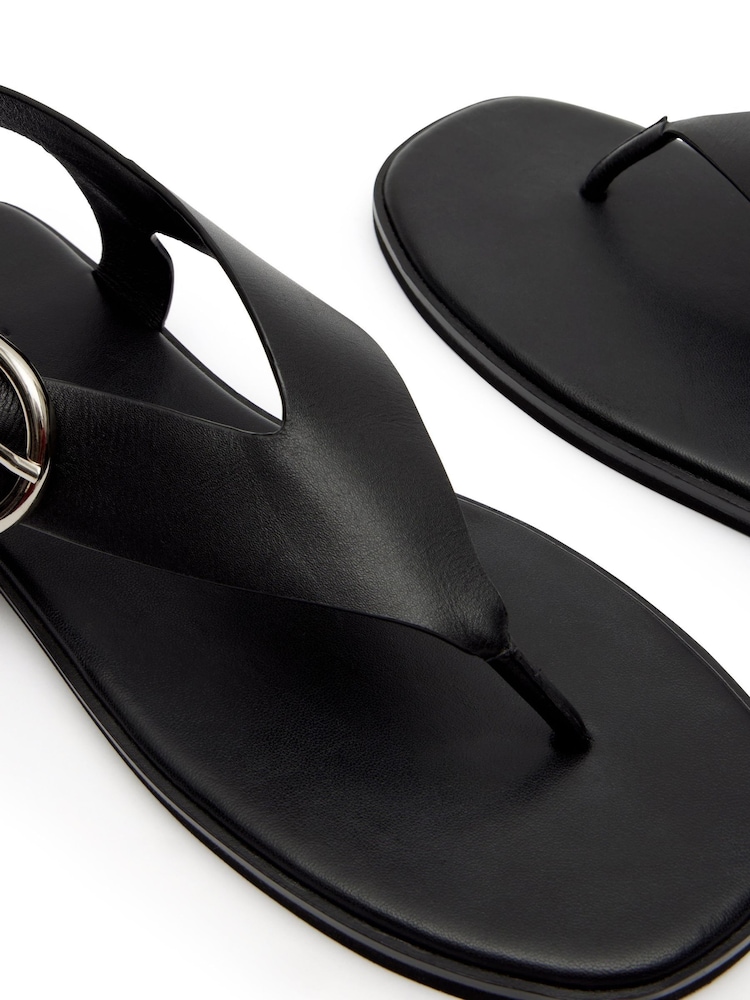 Hush Black Brinley Buckle Toe Post Sandals - Image 4 of 4