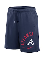 Fanatics Blue Atlanta Braves Arched Kicker Fleece Shorts - Image 2 of 3
