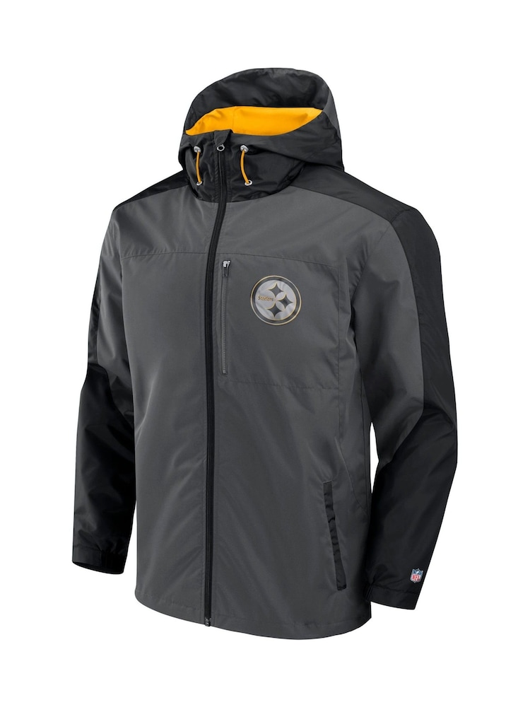 Fanatics Grey Pittsburgh Steelers Hybrid Jacket - Image 3 of 3 Fanatics Grey Pittsburgh Steelers Hybrid Jacket - Image 3 of 3