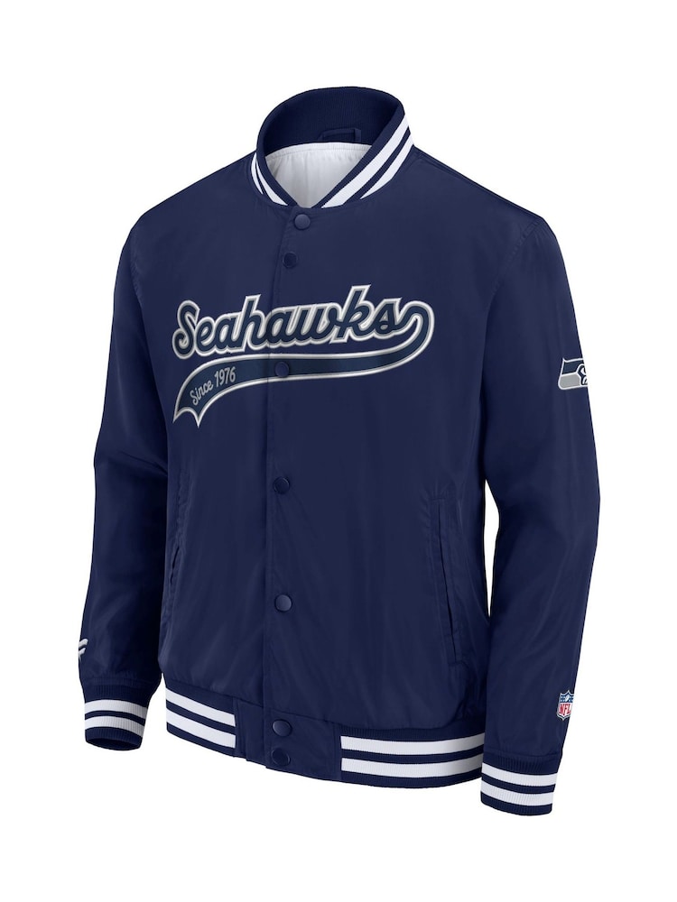 Fanatics Blue Seattle Seahawks Sateen Jacket - Image 3 of 3