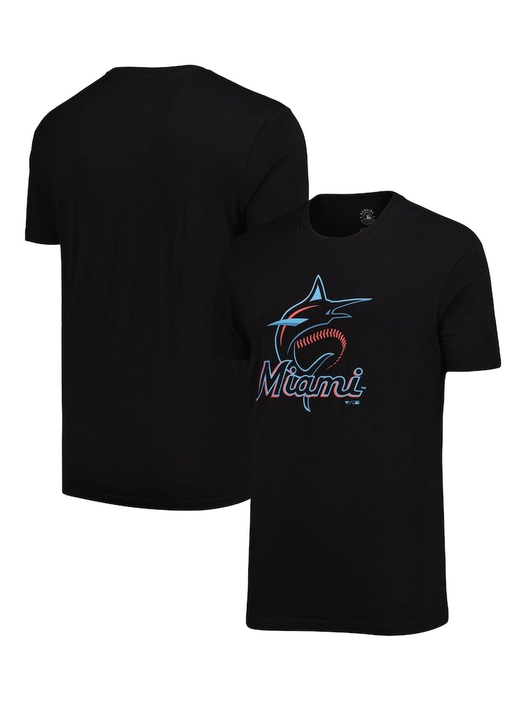 Fanatics 100% Cotton Miami Marlins Primary Logo Graphic Black T-Shirt - Image 1 of 3