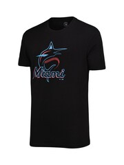 Fanatics 100% Cotton Miami Marlins Primary Logo Graphic Black T-Shirt - Image 3 of 3