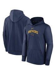 Fanatics Blue Milwaukee Brewers Authentic Therma Fleece Hoodie - Image 1 of 2