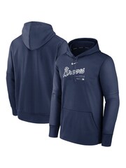 Fanatics Blue Atlanta Braves Authentic Therma Fleece Hoodie - Image 1 of 3