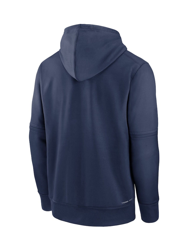 Fanatics Blue Atlanta Braves Authentic Therma Fleece Hoodie - Image 2 of 3