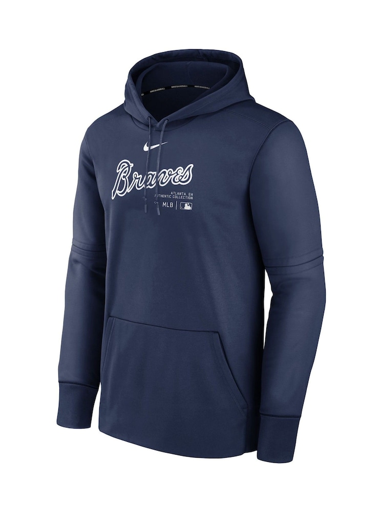 Fanatics Blue Atlanta Braves Authentic Therma Fleece Hoodie - Image 3 of 3