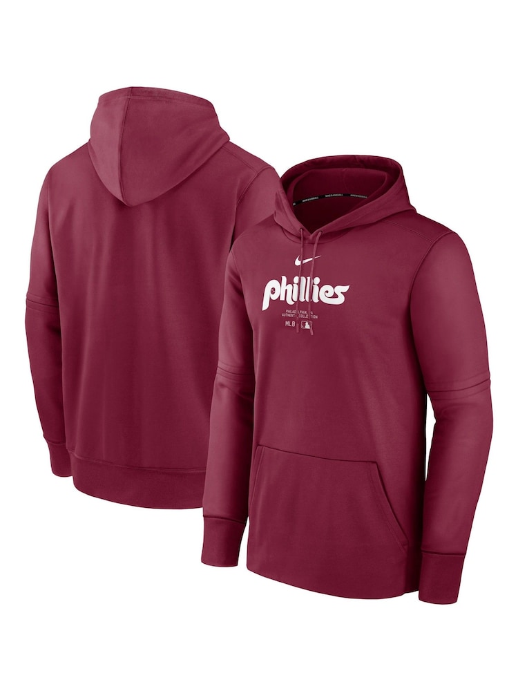 Fanatics Burgundy Red Philadelphia Phillies Authentic Therma Fleece Hoodie - Image 1 of 3