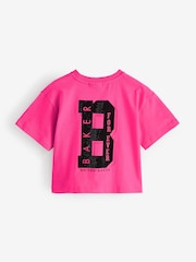 وردي - تيشِرت قطن 100% بتفاصيل مرصَّعة من Baker by Ted Baker - صورة 2 من 4