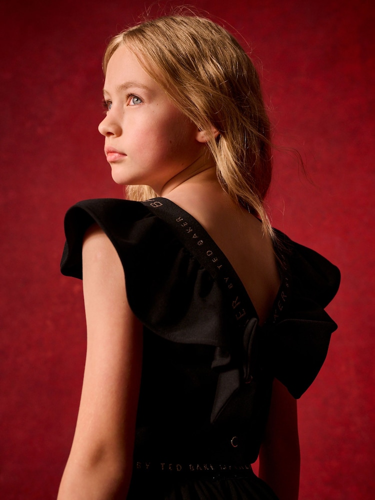 Baker by Ted Baker Black Frill Detail Top and Trousers Set - Image 2 of 9