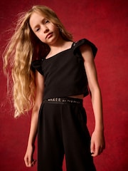 Baker by Ted Baker Black Frill Detail Top and Trousers Set - Image 4 of 9