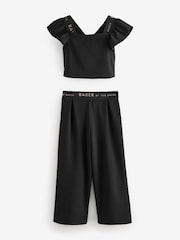 Baker by Ted Baker Black Frill Detail Top and Trousers Set - Image 5 of 9