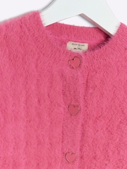 River Island Pink Girls 100% Cotton Fluff Cardigan And Skirt Set - Image 3 of 4