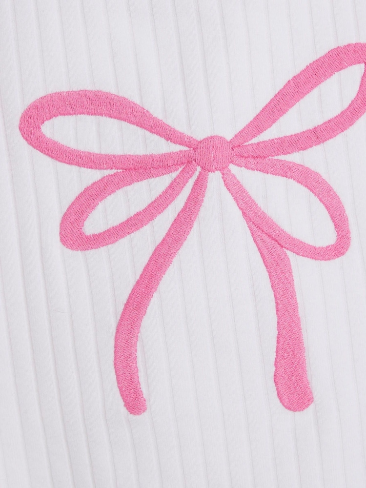 River Island Pink Pink Girls 100% Cotton Funnel Zip Up 3 Piece Set - Image 5 of 5