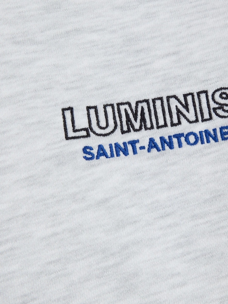 طقم %100 قطن من رداء علوي برقبة مستديرة Luminis وبنطلون رياضي من River Island - صورة 5 من 5