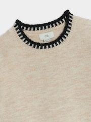 River Island Beige Girls 100% Cotton Whipstitch Sweatshirt And Joggers Set - Image 4 of 5