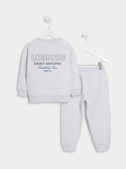 River Island Grey Boys Luminis Crew And Joggers Set - Image 1 of 5
