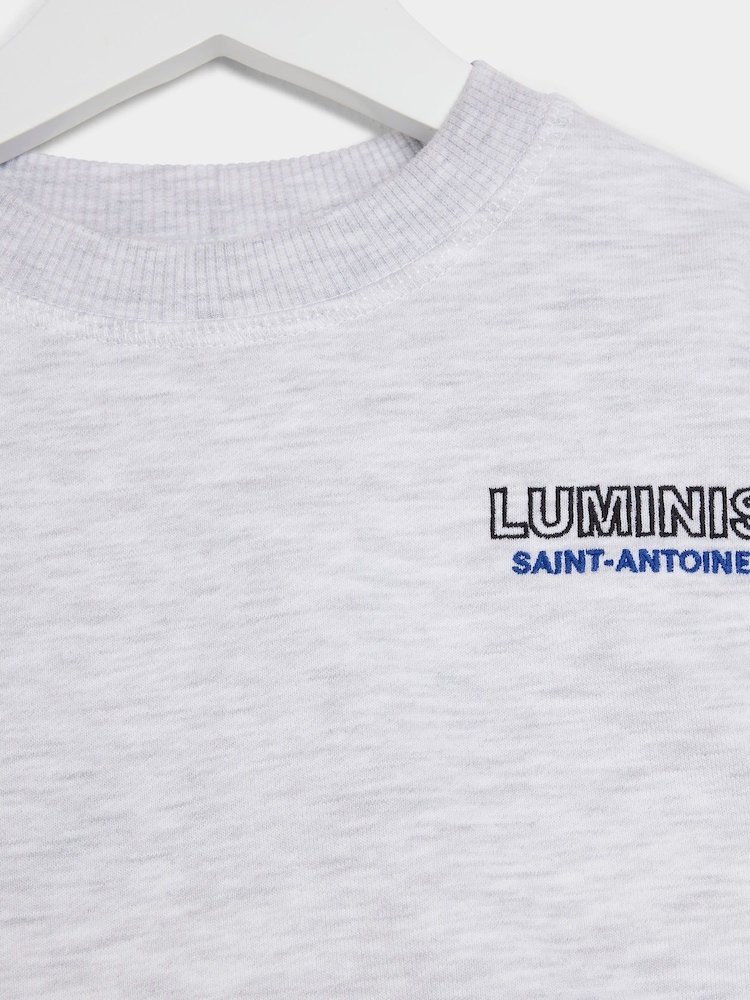 River Island Grey Boys Luminis Crew And Joggers Set - Image 4 of 5