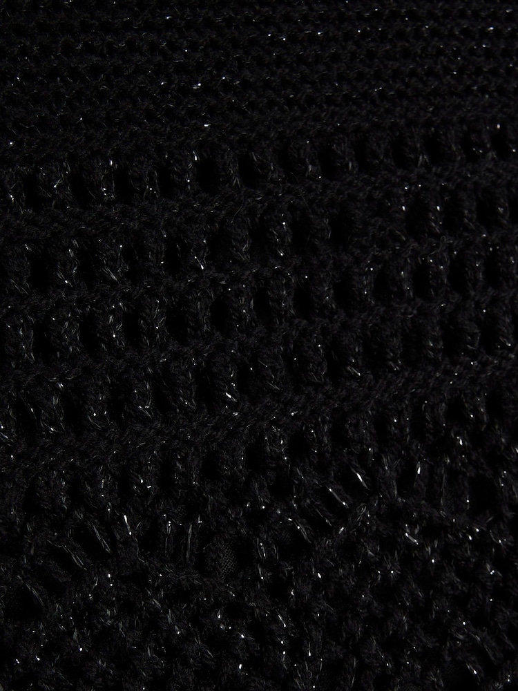 River Island Black Girls Crochet 100% Cotton Top And Trousers Set - Image 5 of 5 River Island Black Girls Crochet 100% Cotton Top And Trousers Set - Image 5 of 5