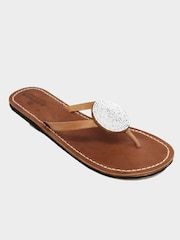 Aspiga White Disc Leather Sandals - Image 2 of 4