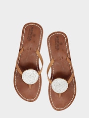 Aspiga White Disc Leather Sandals - Image 3 of 4
