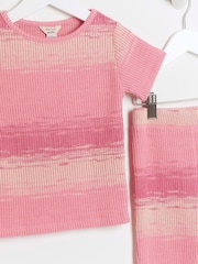 River Island Pink Girls Space Dye Kickflare 100% Cottton Set - Image 3 of 4