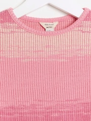 River Island Pink Girls Space Dye Kickflare 100% Cottton Set - Image 4 of 4