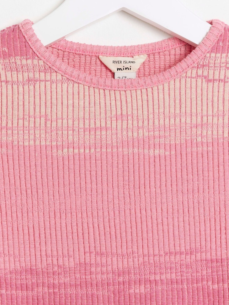 River Island Pink Girls Space Dye Kickflare 100% Cottton Set - Image 4 of 4 River Island Pink Girls Space Dye Kickflare 100% Cottton Set - Image 4 of 4