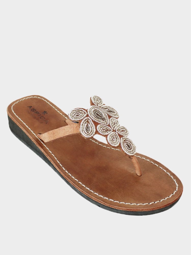 Aspiga Silver Mia Full Beaded Heel Sandals - Image 2 of 4