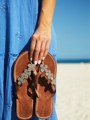 Aspiga Silver Tatu Heel Leather Sandals - Image 3 of 4