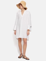 Weiß - Jigsaw 100% Leinen Kaftan Kleid - Bild 1 von 6