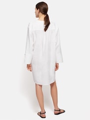 Weiß - Jigsaw 100% Leinen Kaftan Kleid - Bild 5 von 6