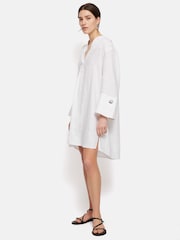 Weiß - Jigsaw 100% Leinen Kaftan Kleid - Bild 6 von 6
