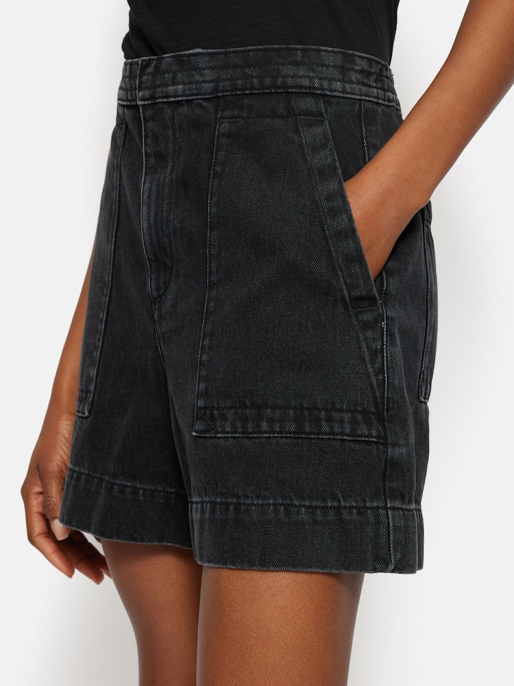 Jigsaw Black 100% Cotton Denim Patch Pocket Shorts - Image 2 of 6
