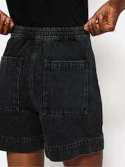 Jigsaw Black 100% Cotton Denim Patch Pocket Shorts - Image 4 of 6