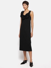 Jigsaw Black Ruffle Trim Jersey Dress - Image 3 of 6