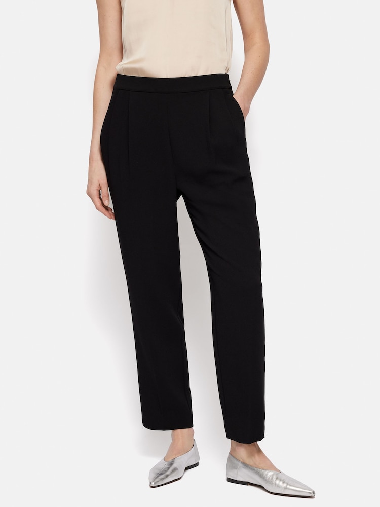 Jigsaw Black Grosgrain Trim Crepe Joggers - Image 1 of 6